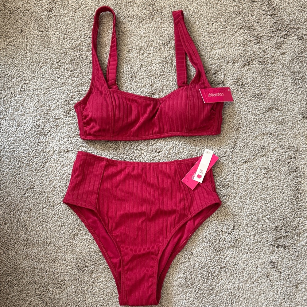 Xhilaration Ribbed Red Bikini Set